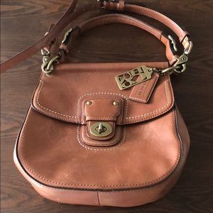 Brown leather coach crossbody